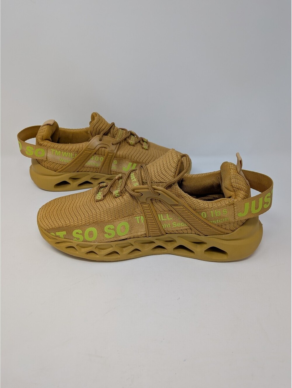 Just So So Blade Sole Sneakers Tan Neon Green Men’s US 7 EU 40